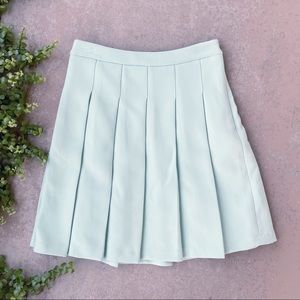 Atlantic Pacific x Halogen Pleated Mini Skirt in Seafoam Green, Size 4